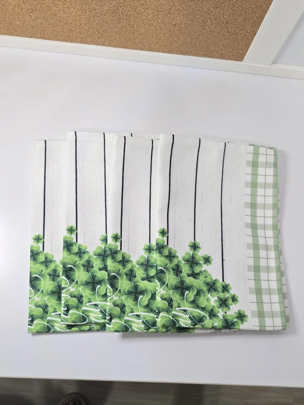 4pcs St. Patrick's Day Clover Tea Towel in Green